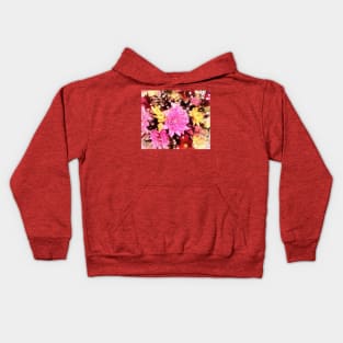 Bouquet with a pink flower in the middle. Kids Hoodie